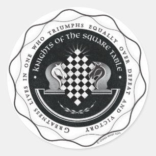 Sticker Rond Chevaliers de la Table Carré - Citation de grandeu