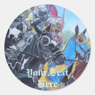 Sticker Rond chevaliers médiévaux historiques jouant sur les ch