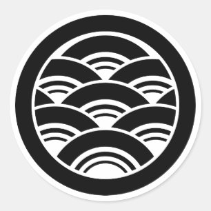 Sticker Rond Chevauchement d'ondes en cercle