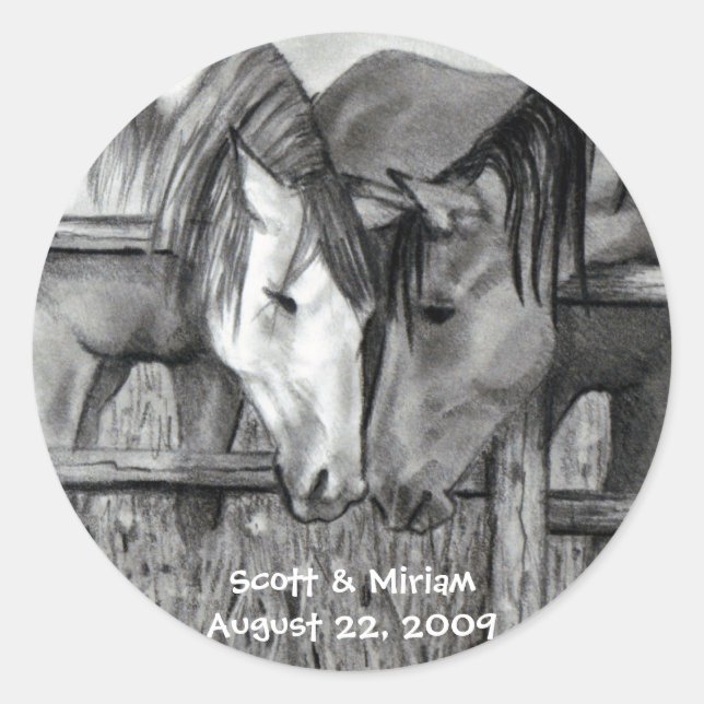 STICKER ROND CHEVAUX : ART PÉNITENTIAIRE : BÂTIMENTS DE MARIAGE (Devant)