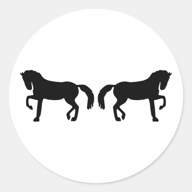 Sticker Rond Chevaux de dressage (Devant)