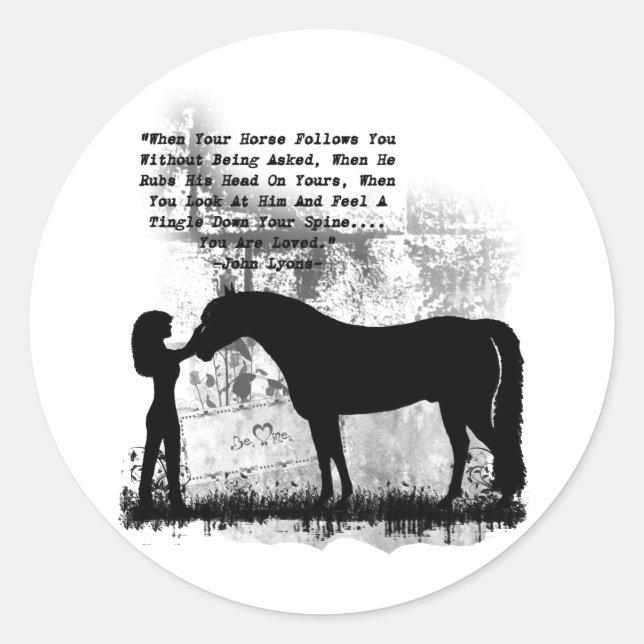 Sticker Rond Chevaux - Vous êtes aimés (Devant)