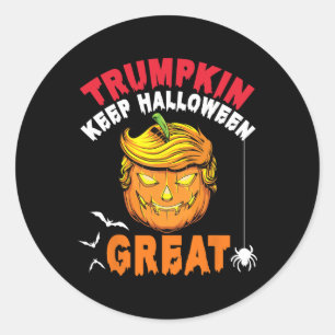 Sticker Rond Cheveux Blonds Trump Citrouille Trumpkin Garder Ha