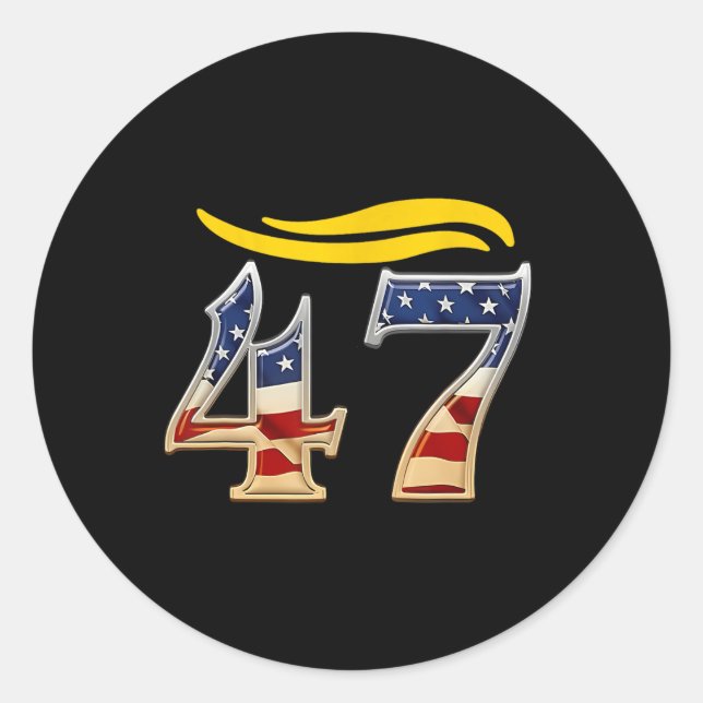 Sticker Rond Cheveux de Trump Vintage 47 6  (Devant)