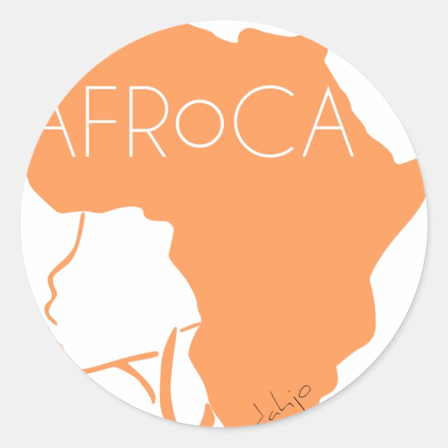 Sticker Rond Cheveux noirs naturels Afro (Devant)