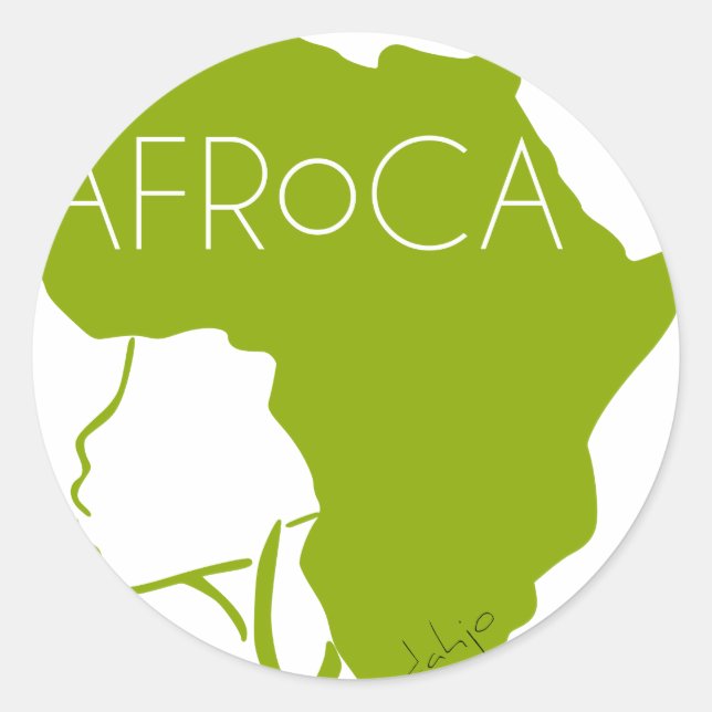 Sticker Rond Cheveux noirs naturels Afro (Devant)