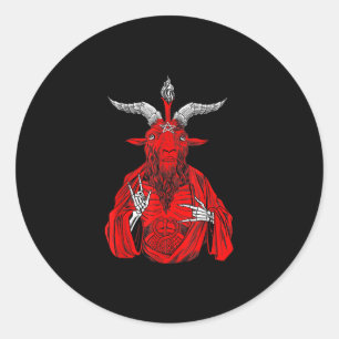 Sticker Rond Chèvre antichrist de Blackcraft Satan Baphomet