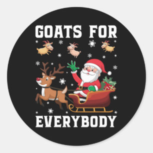 Sticker Rond Chèvre de Noël Chèvre amusante pour tout le monde