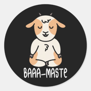 Sticker Rond Chèvre de yoga posture de lotus yogi femmes médita