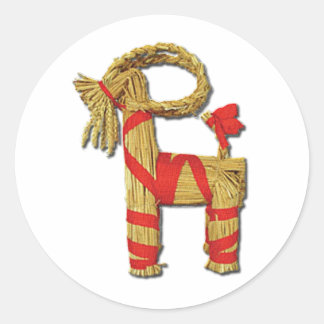 Sticker Rond Chèvre de Yule scandinave