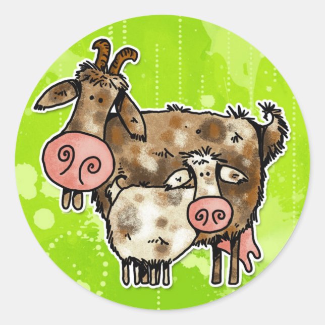 Sticker Rond chèvre mamma (Devant)