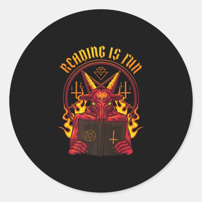 Sticker Rond Chèvre Satanic Pagan Premium (Devant)