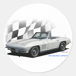 Sticker Rond Chevrolet Corvette 1965