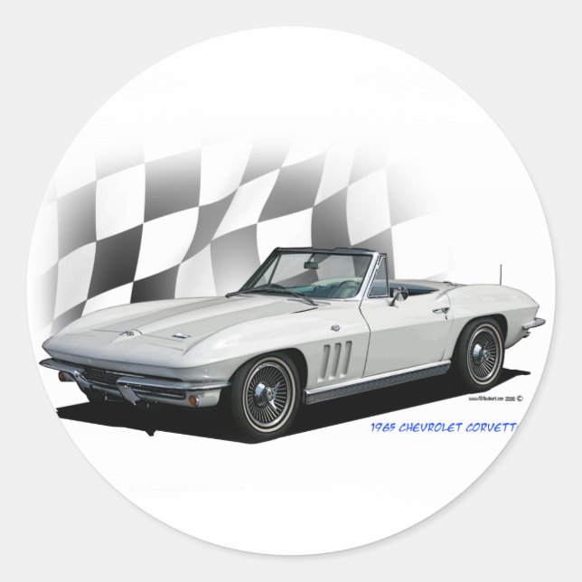Sticker Rond Chevrolet Corvette 1965 (Devant)