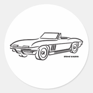 Sticker Rond Chevrolet Corvette 1966