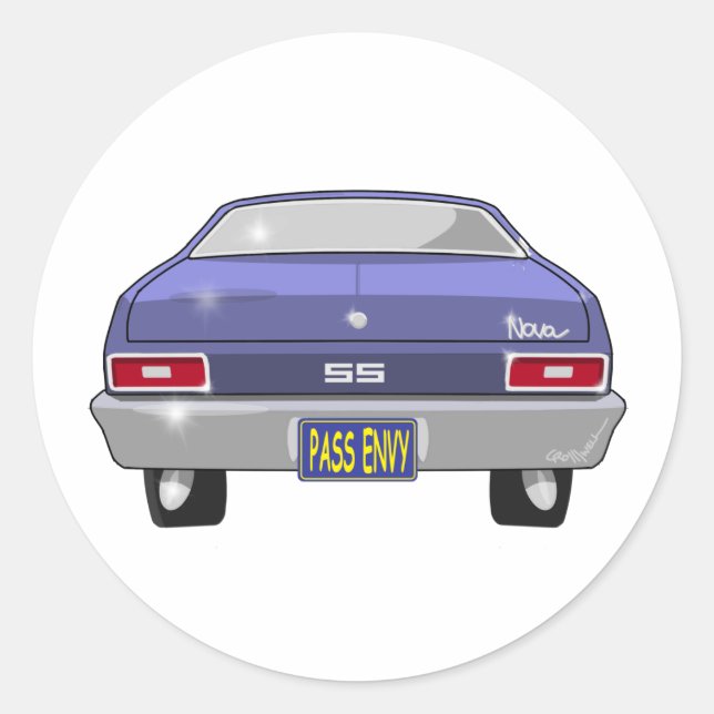 Sticker Rond Chevrolet Nova SS 1970 (Devant)