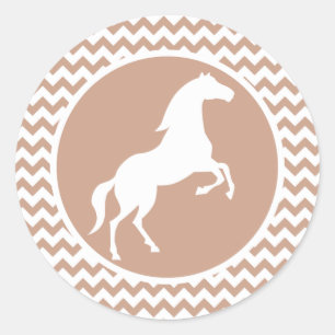 Sticker Rond Chevron Brown
