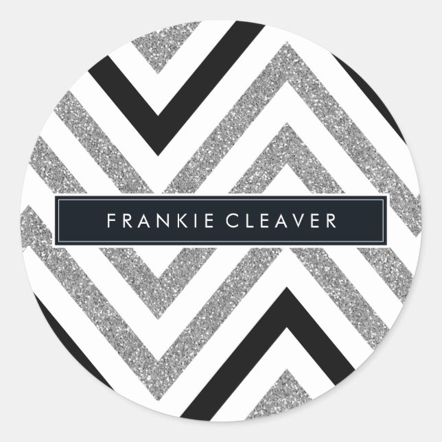 Sticker Rond CHEVRON MODERNE MOTIF tendance parties scintillant (Devant)
