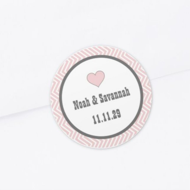 Sticker Rond Chevron rose ou Choisir la couleur (Créateur téléchargé)