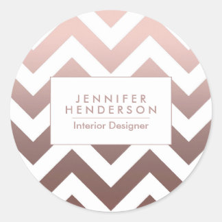 Sticker Rond Chevrons roses en or
