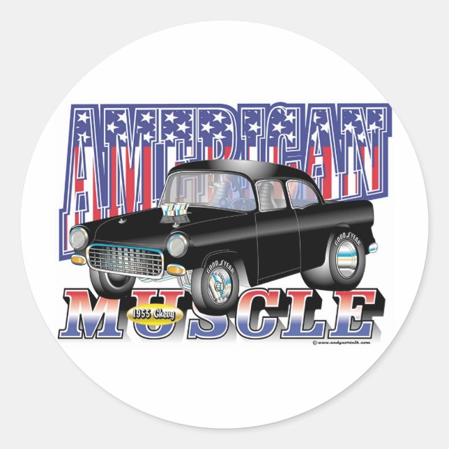 Sticker Rond Chevy 1955 (Devant)