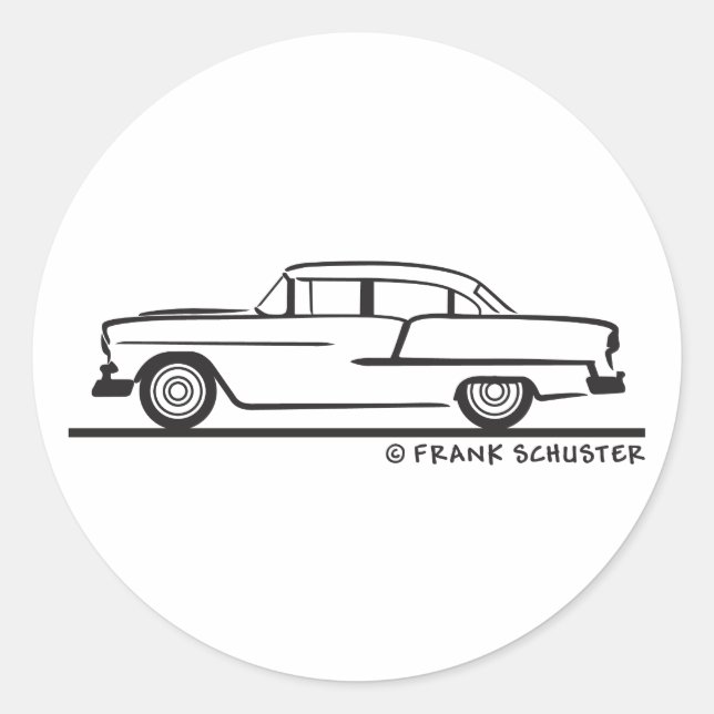 Sticker Rond Chevy Sedan 1955 (Devant)