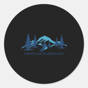 Sticker Rond Chewelah Washington Ski Resort Ski