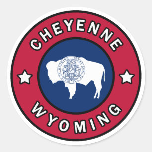 Sticker Rond Cheyenne Wyoming