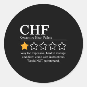 Sticker Rond Chf Warrior Nftw Maladie d'insuffisance cardiaque