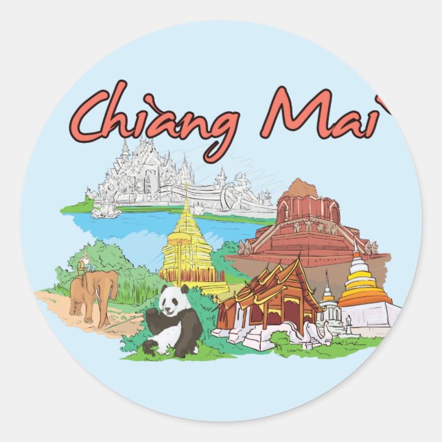 Sticker Rond Chiang Mai, Thaïlande (Devant)