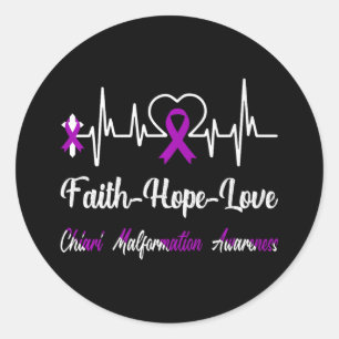 Sticker Rond Chiari Malformation Sensibilisation Heartbeat Chri
