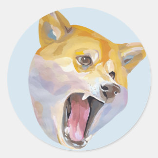 Sticker Rond Chibe de Doge en colère