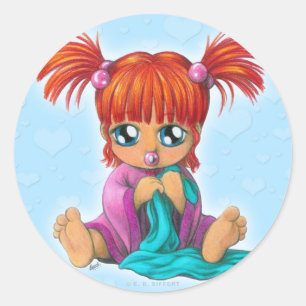 Sticker Rond Chibi Baby