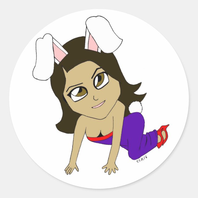 Sticker Rond chibi bunnygirl (Devant)
