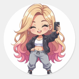 Sticker Rond Chibi Cutie