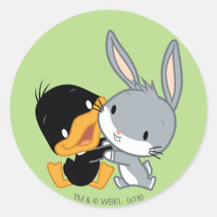Sticker Rond Chibi DAFFY DUCK™ & BUGS BUNNY™