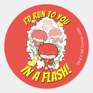 Sticker Rond Chibi Flash - J'allais vous chercher dans Flash Va