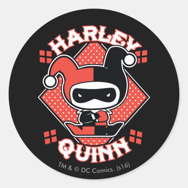 Sticker Rond Chibi Harley Quinn Splits (Devant)