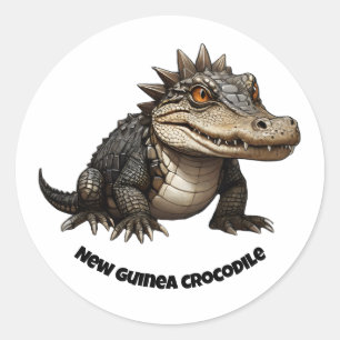 Sticker Rond Chibi nouveau crocodile de Guinée