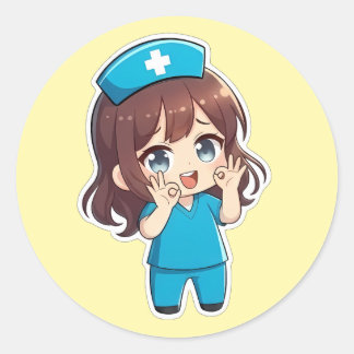 Sticker Rond Chibi Nurse Original 3.0 - Ok