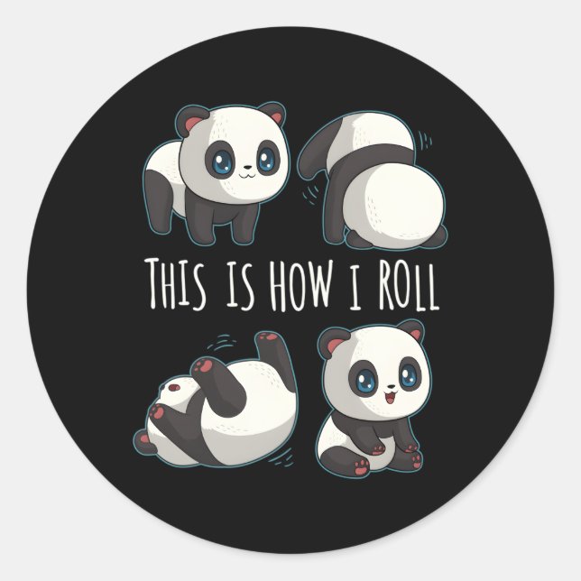 Sticker Rond Chibi Panda Pour Le Panda De Petite Ours (Devant)