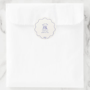 Sticker Rond Chic Bonjour bébé shower de bébé