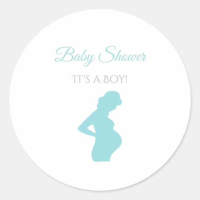 Sticker Rond Chic Boy Baby shower Femme Enceinte Bump bébé (Devant)