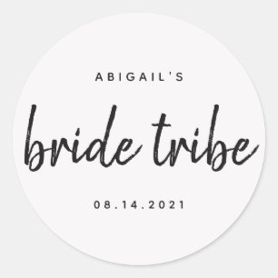 Sticker Rond Chic Calligraphie Mariée Tribe Mariage