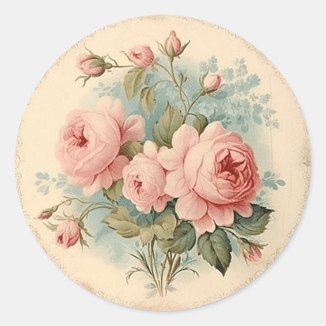 Sticker Rond Chic, Chic Rose, Chic Shabby (Devant)