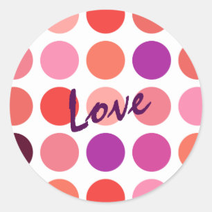 Sticker Rond Chic coloré motif pois monogramme