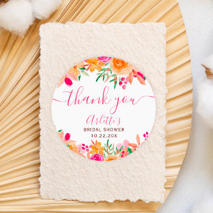 Sticker Rond Chic et audacieux floral à l'aquarelle pour une ba