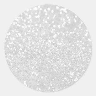 Sticker Rond chic glamour Parties scintillant White Faux