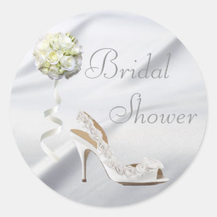 Sticker Rond Chic Mariage Chaussure & Bouquet Fête des mariées