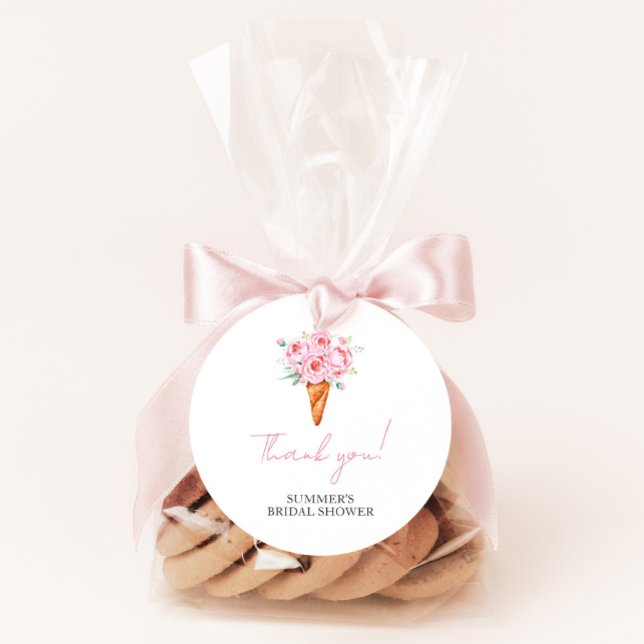 Sticker Rond Chic Moderne Aquarelle Glace Mariage Été (Créateur téléchargé)